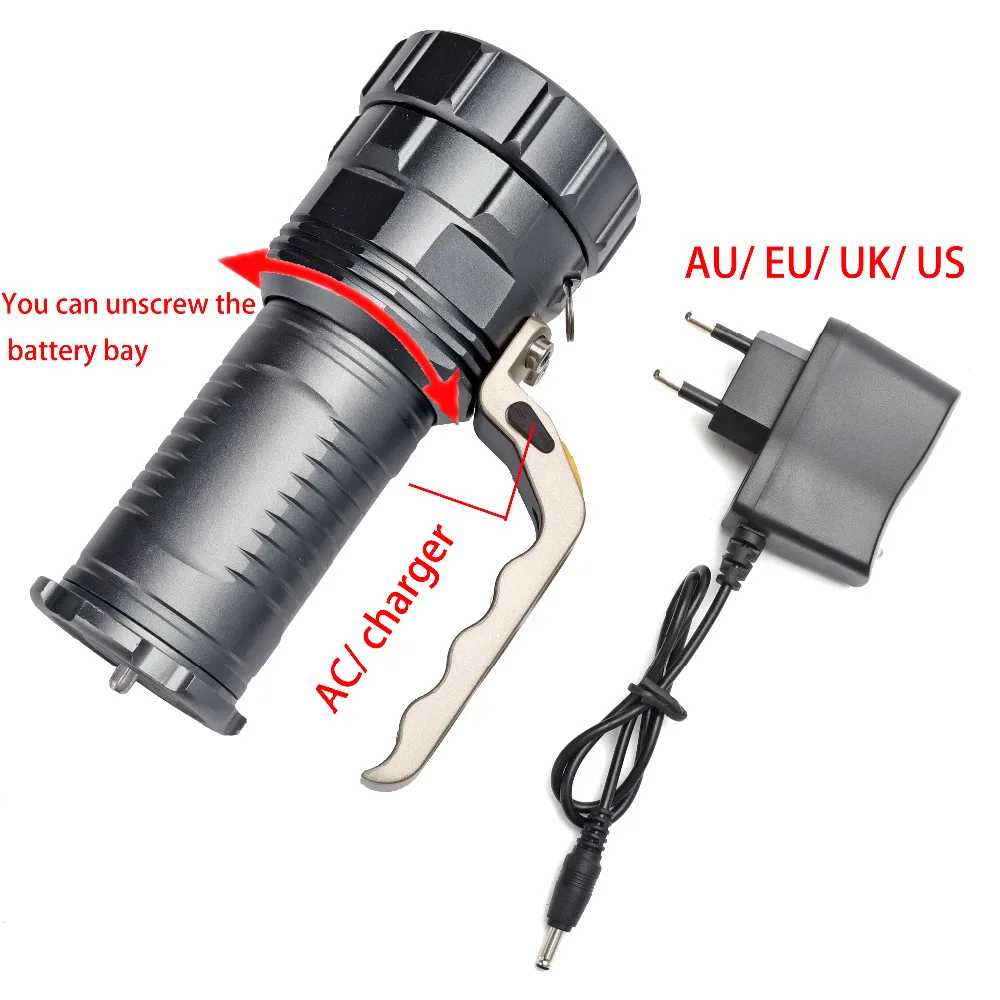 Масштабируемые фонарик факел XML L2 6000LM Rechargerable Тактический Вспышка 5 Режим