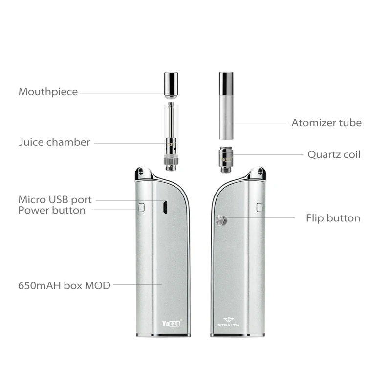 Оригинальный Yocan Stealth 2 в 1 комплект 650 мАч батарея с керамической