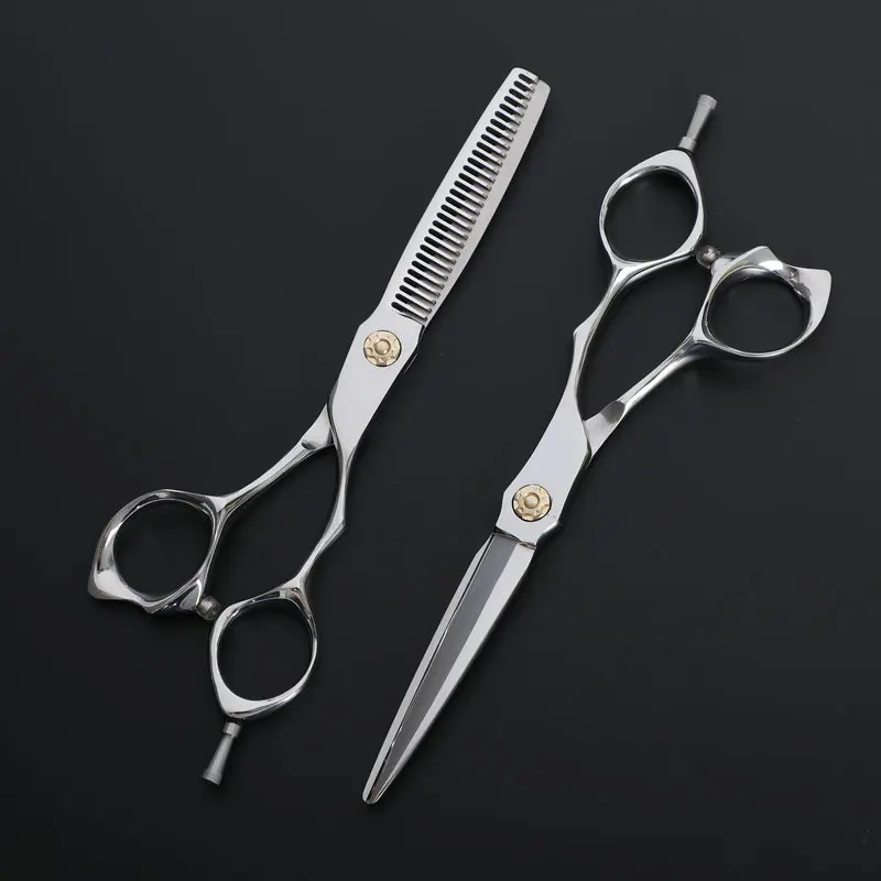 Freelander 6.0'' professional Japan 440c Siler Hairdressing Scissors Set With Gold Screw For Barber or Home Use | Красота и