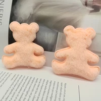 10pcs 2 side flat plush bear fabric patch baby cothing dress sewing accessories chirdren hair pins craft diy supplies