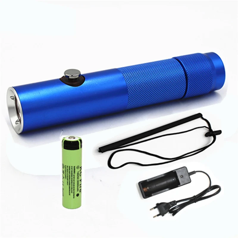 

1200LM XM-L2 LED Diving Flashlight Dive Torch 3Modes Waterproof 50M Lamp Power + 18650 Battery +Charger