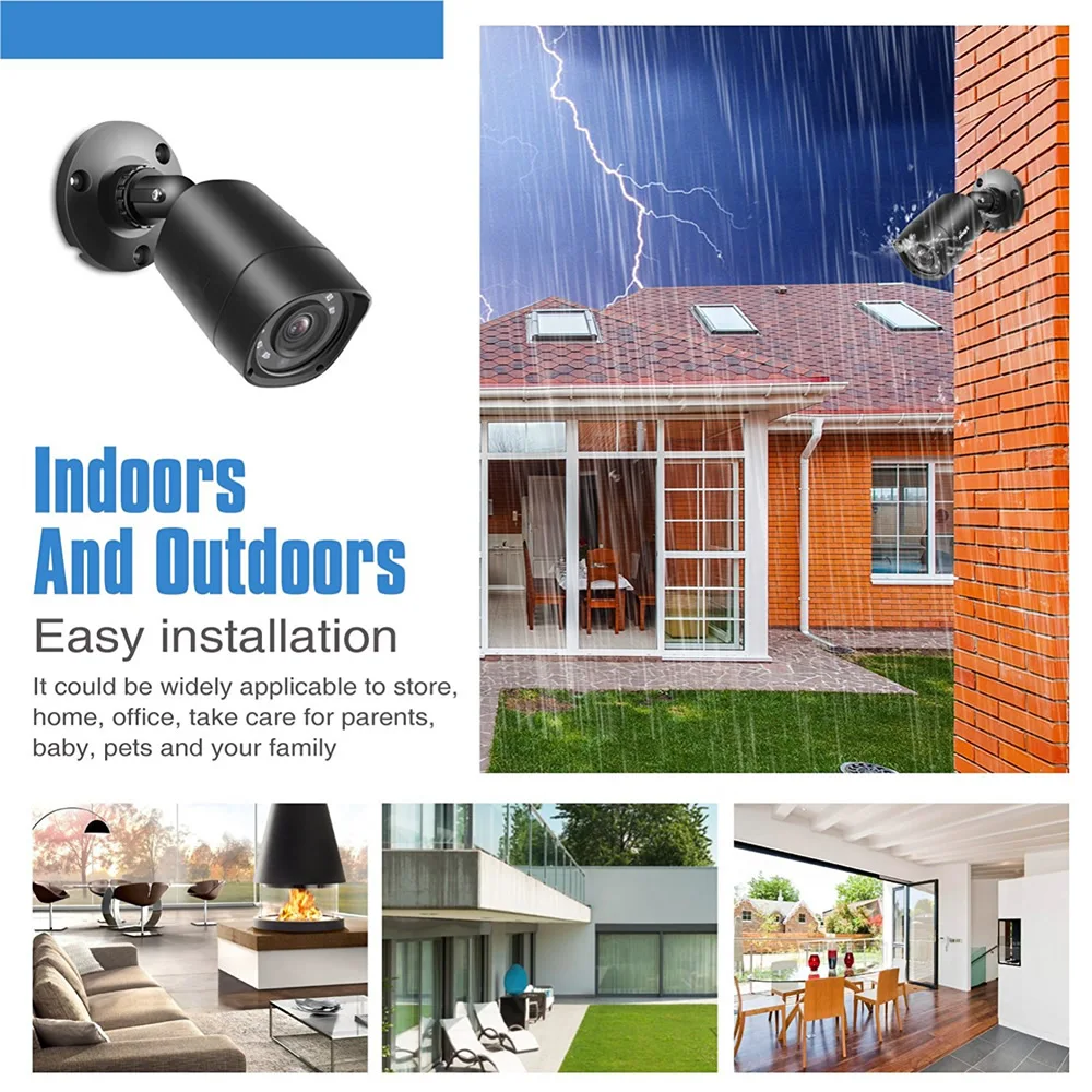 4ch DVR комплект CCTV камера системы открытый AHD 1080 P 720 ИК светодио дный ночное видение
