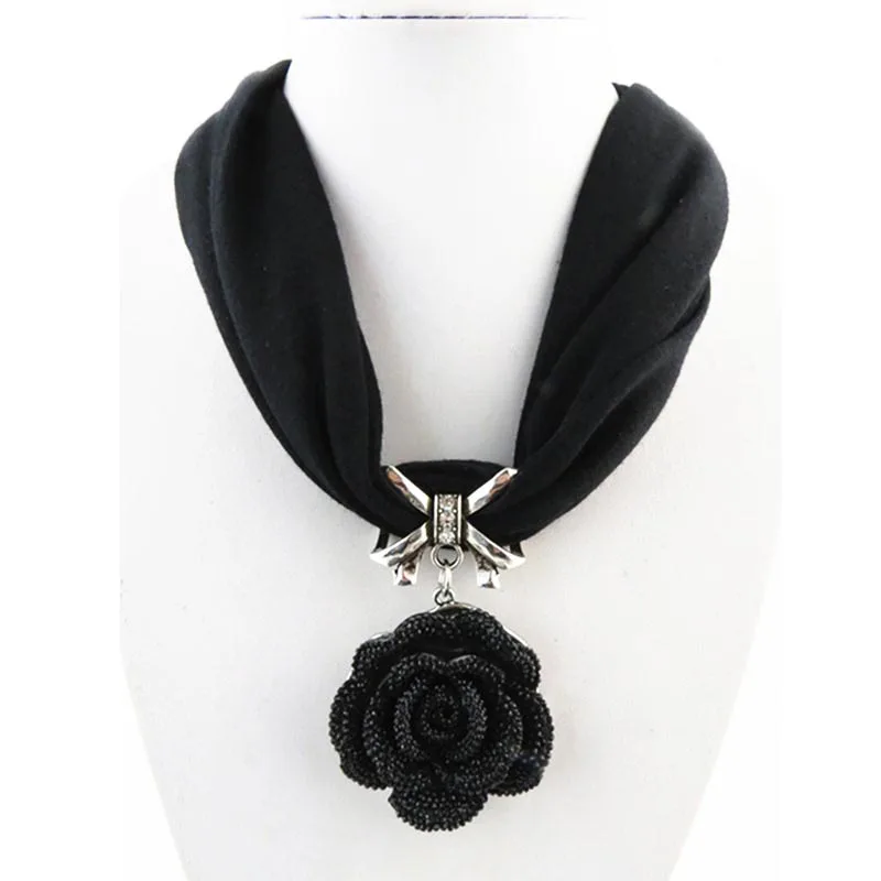 Короткие Подвески RUNMEIFA ожерелья женский шарф аксессуары для шарфа|pendant necklace|flower