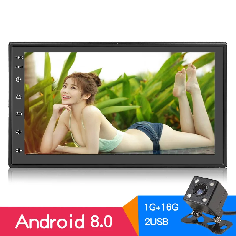 2Din Android 8 1 Автомобильный мультимедийный MP5 авто Универсальный gps навигации Bluetooth
