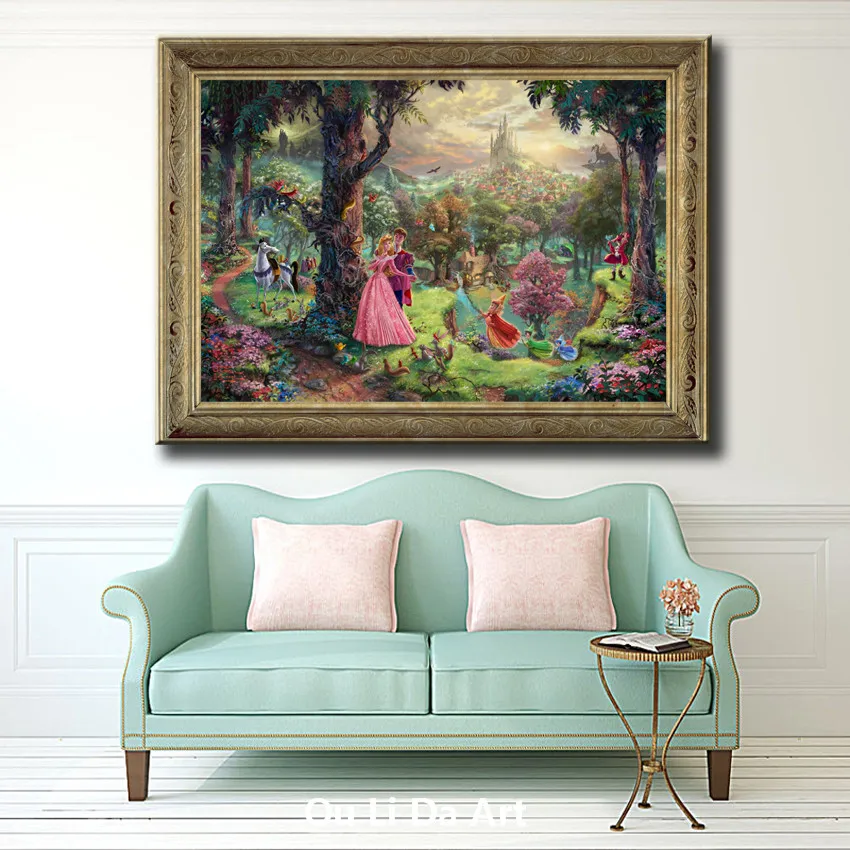 Классический Томас Фест мультфильм принц принцесса пейзаж холст печать картина