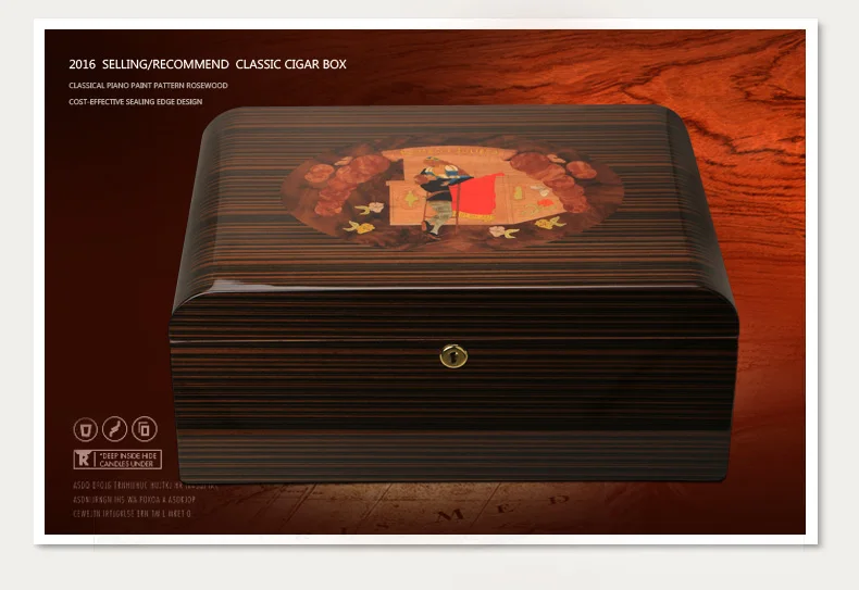 CIGARLOONG, коробка для сигар, деревянная коробка для сигар, хьюмидор для сигар с ручкой, увлажнитель для сигар, HH-105