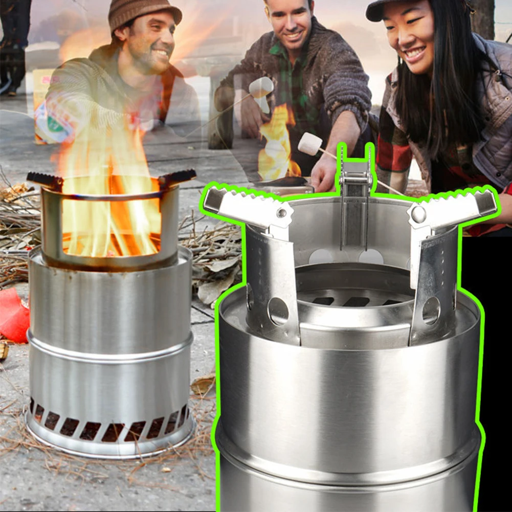 Походный нержавеющая сталь для пикника ветрозащитный Пешие прогулки компактный