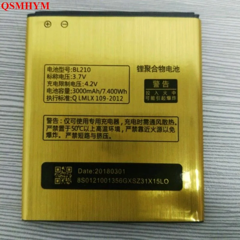 Новый золотой аккумулятор 3000 мАч BL210 3 7 в для мобильного телефона Lenovo A606 A656 S650 S658T