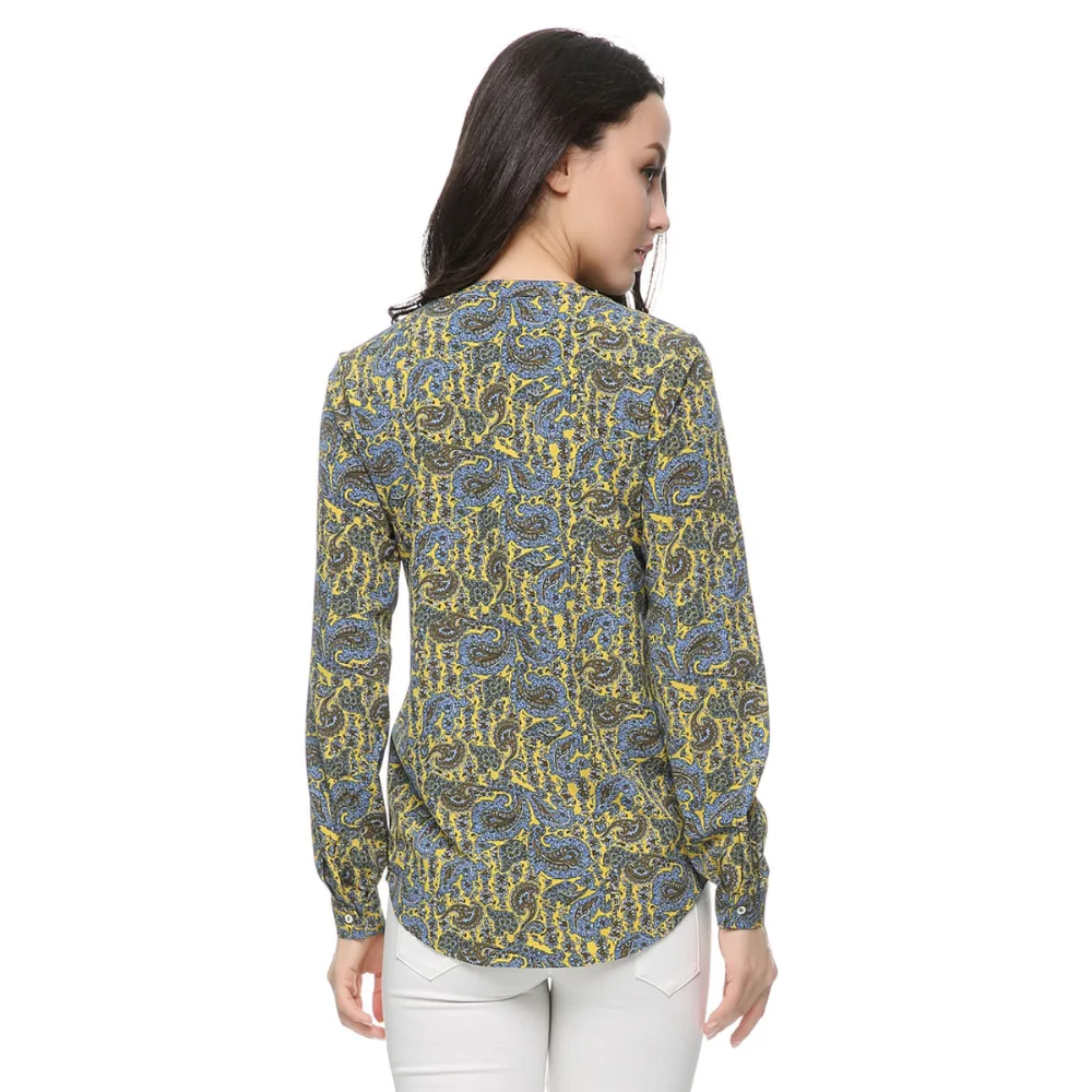 Женская винтажная блузка с длинным рукавом и узором пейсли офисная одежда