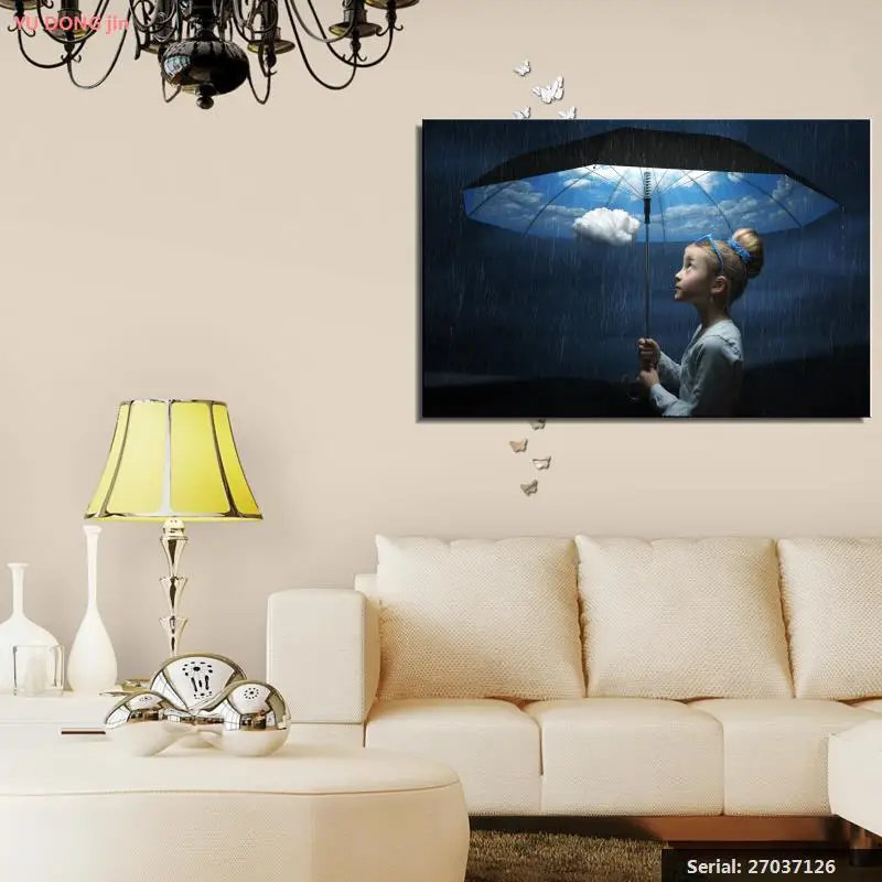 Абстрактная картина маслом Rain Little girls Still life рисование искусство спрей холст без
