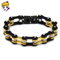 hip hop motorcycle link chains bracelets men black stainless steel cuff wristband braceletsbangle street dancing jewelry