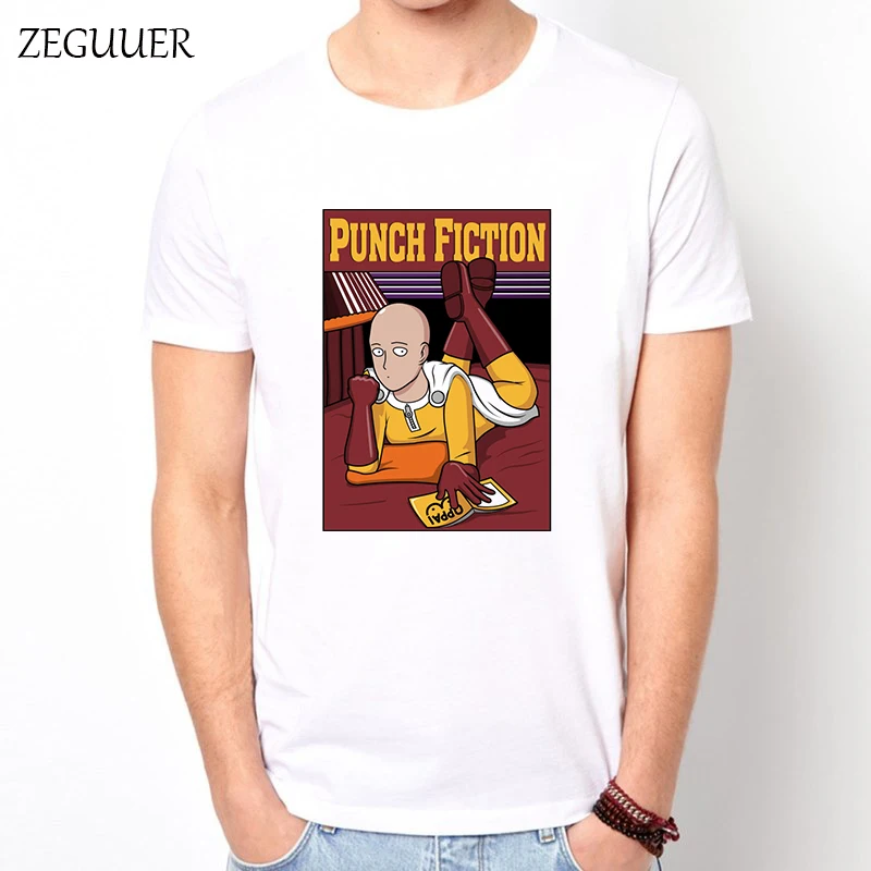 Футболка One Punch The Novel, японское аниме, белая, короткий рукав, Harajuku, уличная одежда, хлопок, Мужская футболка, повседневная одежда