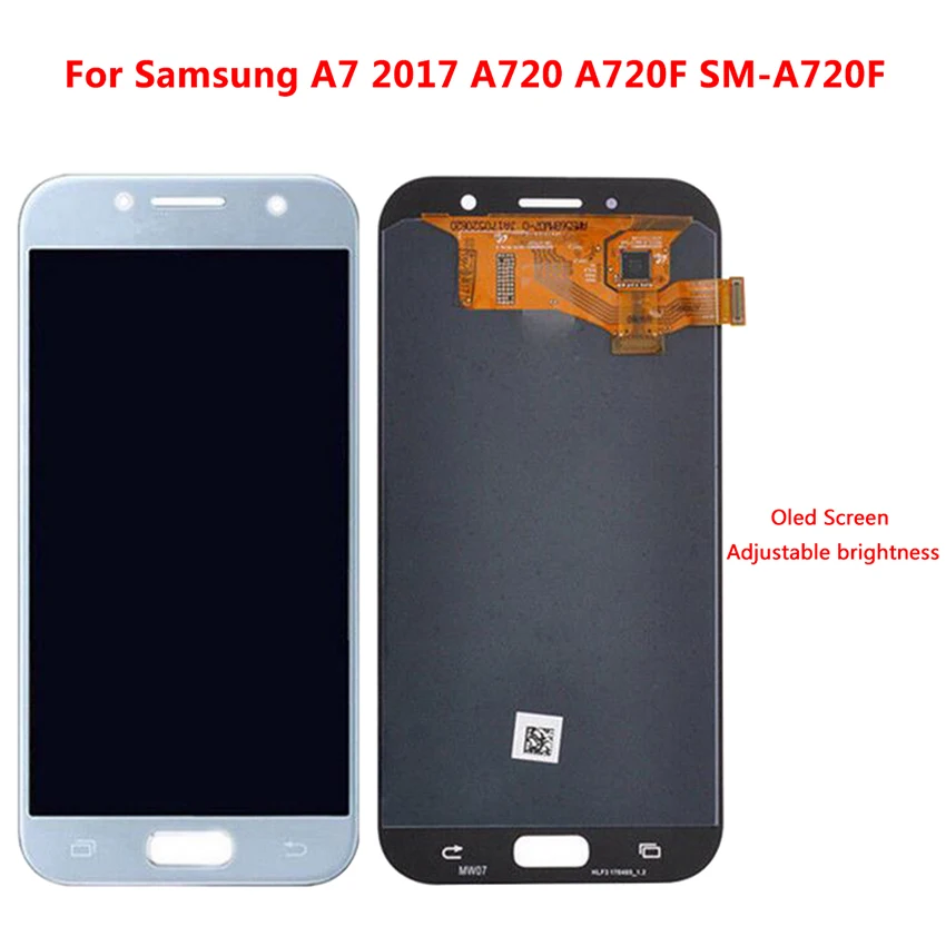 

5.7" For Samsung GALAXY A7 A720 A720F SM-A720F 2017 LCD Display Touch Screen Digitizer Assembly with Adjust Brightness LCD