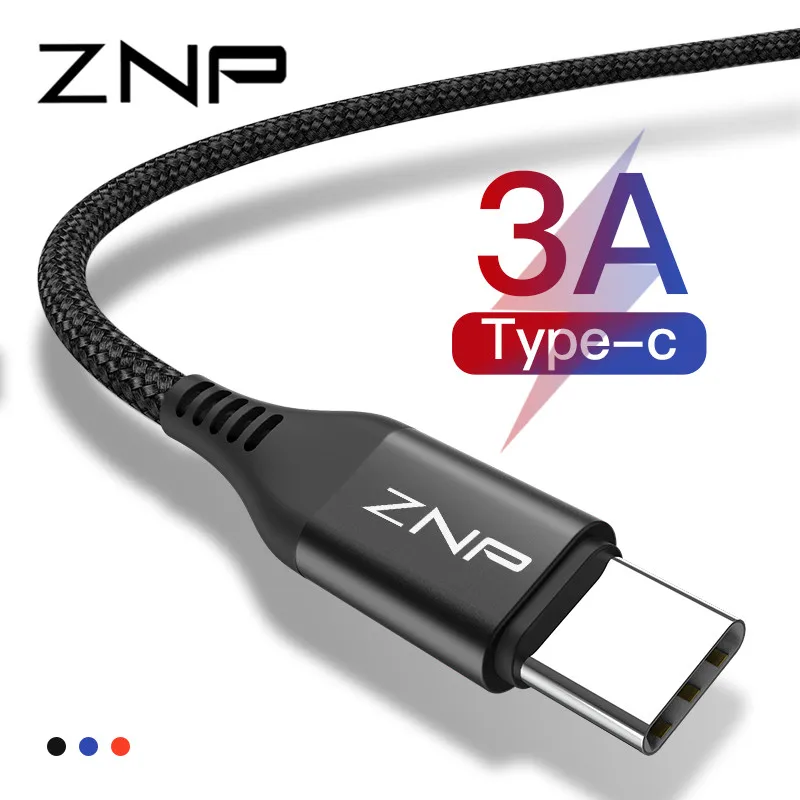 ZNP 3A usb type C кабель для samsung Xiaomi Redmi Note 7 K20 Oneplus 7 Pro Быстрая зарядка USB C зарядное устройство кабель usbc для мобильного телефона