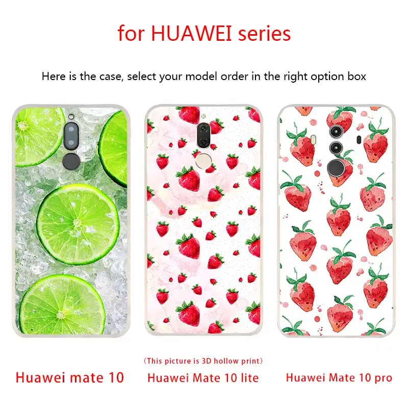 Fruit sugar ice strawberry Phone Cases For Huawei Mate 30 20 10 Lite Pro soft Silicone Cover Y9 2019 2018 Nova 5T 5i 4 5 | Мобильные