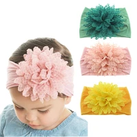 yundfly fashion baby cotton flower headband elastic wide nylon floral headwear girls hairband hair accessories