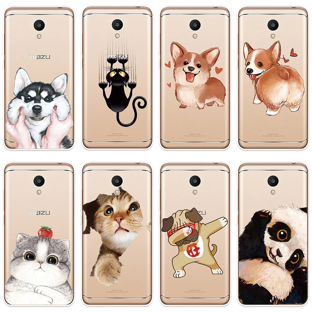 Phone Case For Meizu M3 M5 M6 NTOE M3S M5S M5C M6S M6T U10 U20 Cover Cute Dog Cat Patterned Silicone Soft Shell |