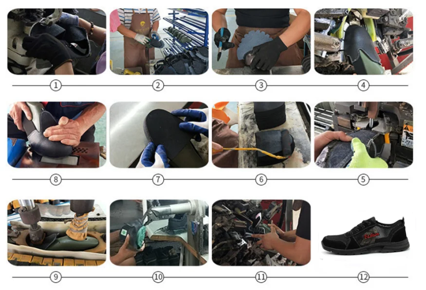 Унисекс летняя модная дышащая легкая рабочая обувь со стальным носком