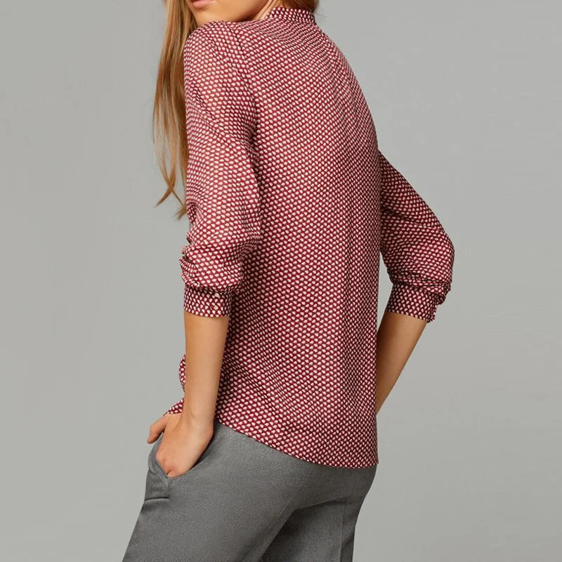 Забавные оранжевые новые модные женские элегантные блузки с принтом красных