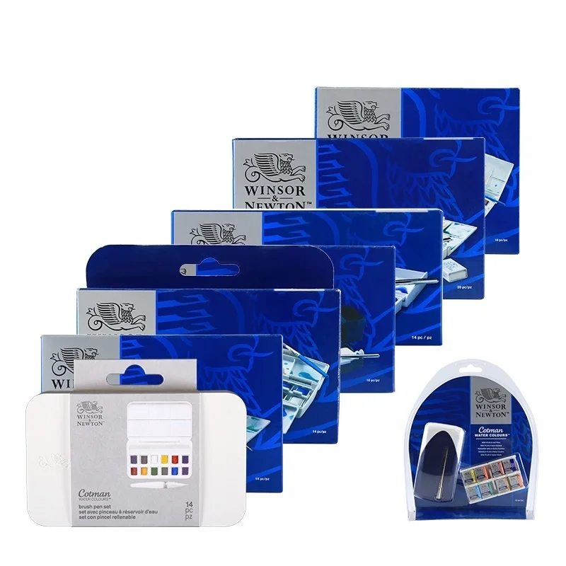 WINSOR& NEWTON Cotman 8/12/24/36/45 Цвета полукювет Твердые акварельные краски комплект пигмент товары для рукоделия