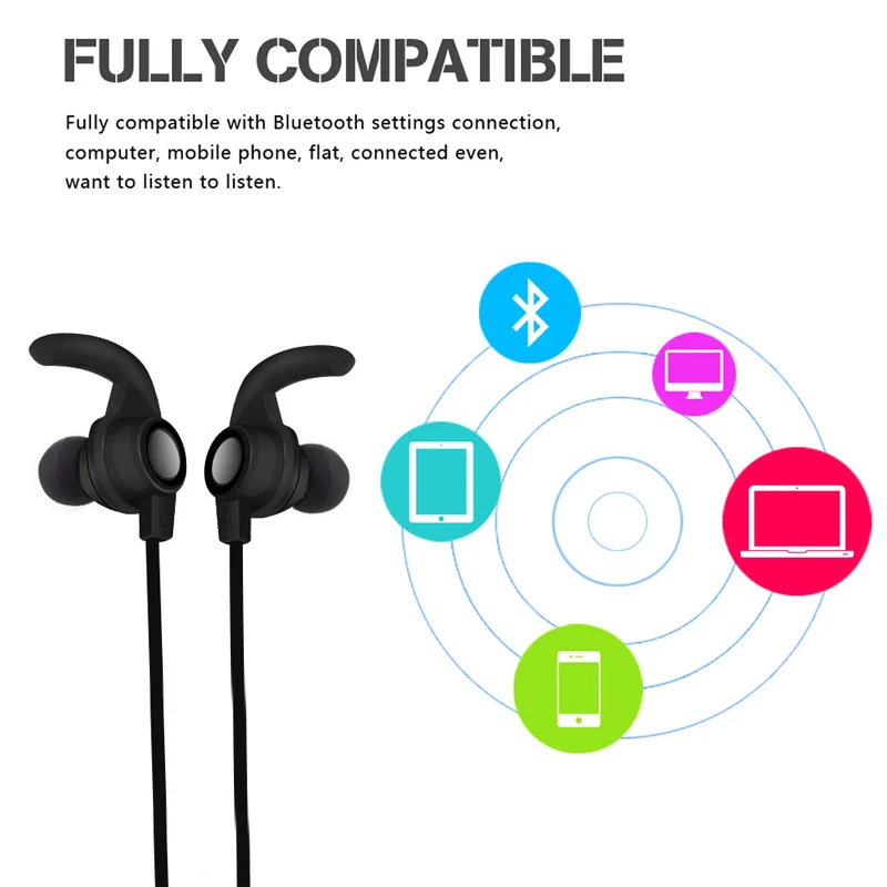 Беспроводные Bluetooth V4.1 наушники Спортивная гарнитура стерео с микрофоном