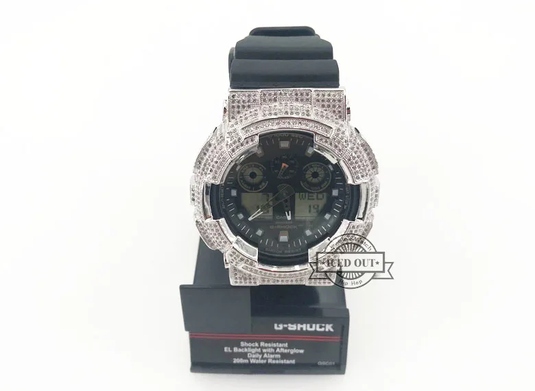 Белый кубический цирконий Lab Diamond Замена чехол G Shock для часов|Часы Чехлы| |