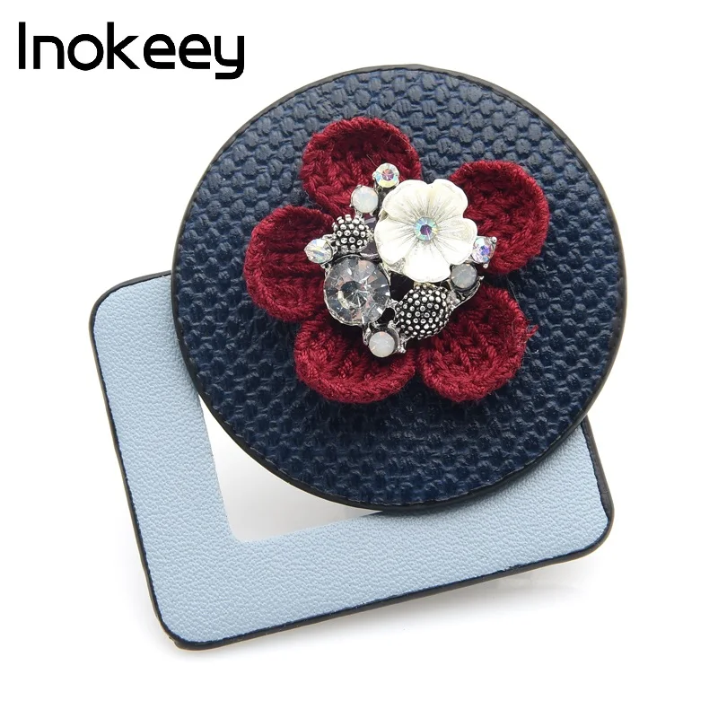 Inokeey кожаный тканевый цветок свитер брошь ювелирный подарок для женщин