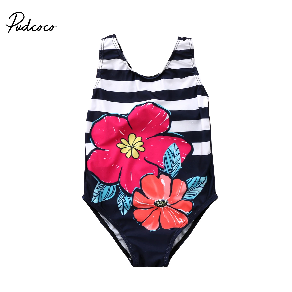 2018 новый купальник для маленьких девочек без рукавов с цветочным принтом и