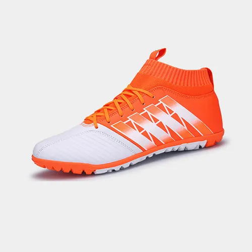 Высокой лодыжки Дети бутсы футбольные Superfly Оригинальные Дешевые Крытый обувь Бутсы Мальчики Девочки кроссовки высокого качества - Цвет: Оранжевый