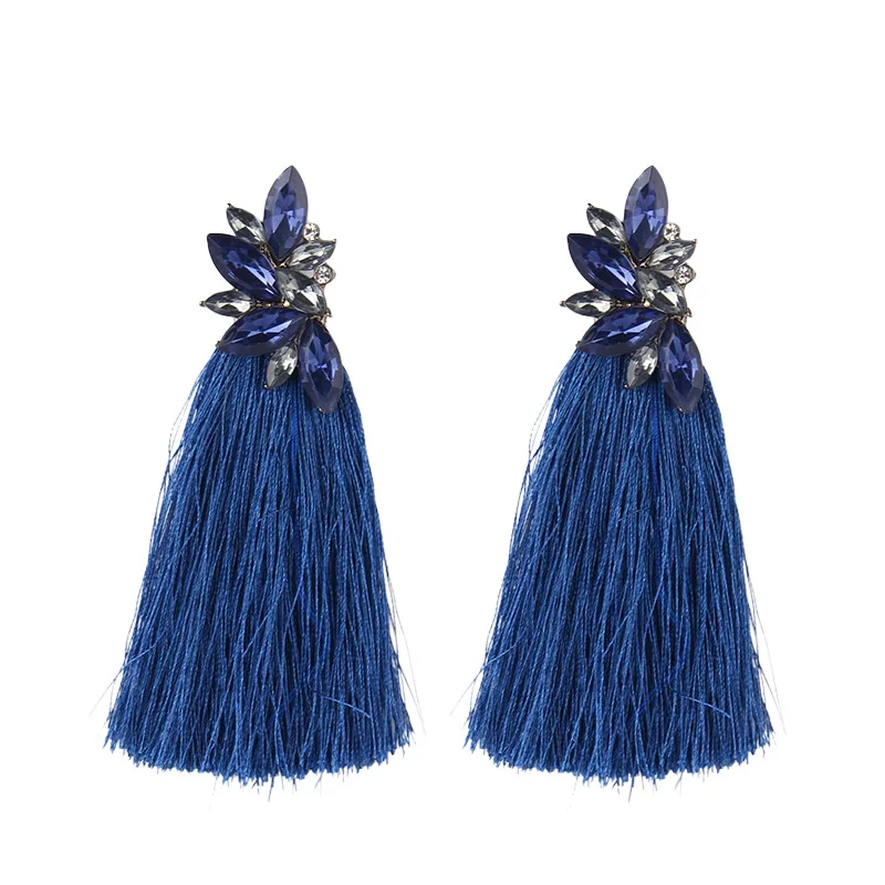 Модные брендовые этнические длинные серьги с кисточками женские 2018 Boho красочные