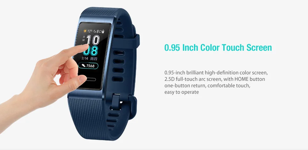Умный Браслет HUAWEI Band 3 Pro, gps, NFC, водонепроницаемый, 5 АТМ, пульсометр, трекер сна, сенсорный контроль, умный Браслет