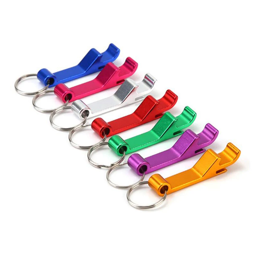 Beer Bottle Opener Keychain 1 Pocket Aluminum can Personalized Logo 11 Colors Wedding Favor Gifts | Дом и сад
