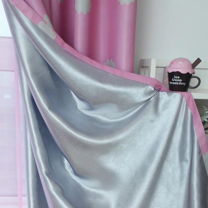 XYZLS милые розовые тюлевые занавески с облаками светонепроницаемые для гостиной