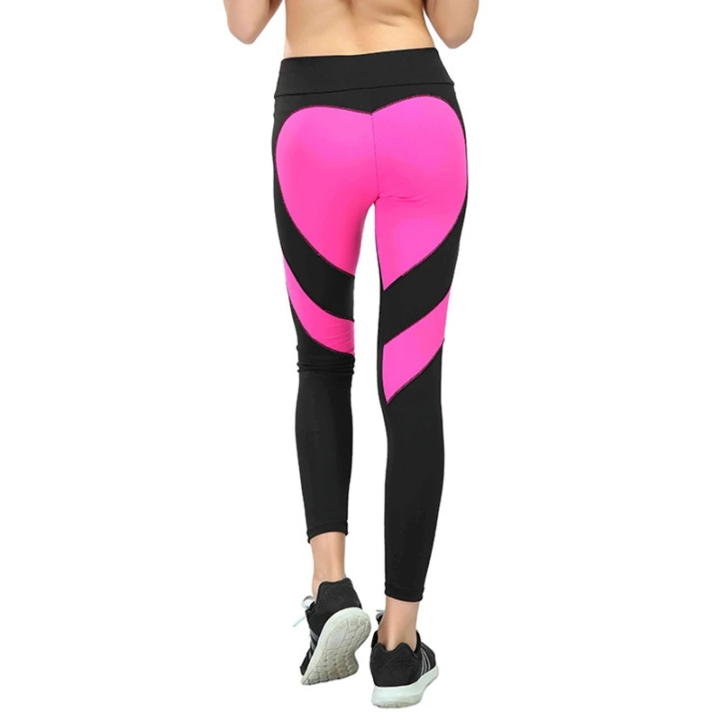 Heart Shape Patchwork Plus Size Yoga Pants Sportwear Women Sports Leggings Running Tights Jogging Gym Fitness Workout Trousers