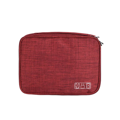 Wine Red Цифровые органайзеры, провода, USB кабели, сумки для хранения, электронное зарядное устройство, зарядное устройство, коробка для аккумулятора на молнии, ручка, сумка, чехол, аксессуары для упаковки - Цвет: Wine Red