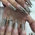 6 шт.набор из нержавеющей стали C Curve инструмент для прижимания ногтей акриловые заколки для ногтей из стекловолокна аксессуары для маникюра