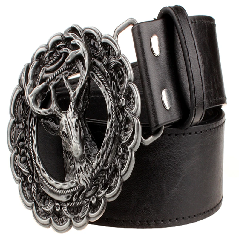 Ремень кожаный с металлической пряжкой для мужчин и женщин модный декоративный