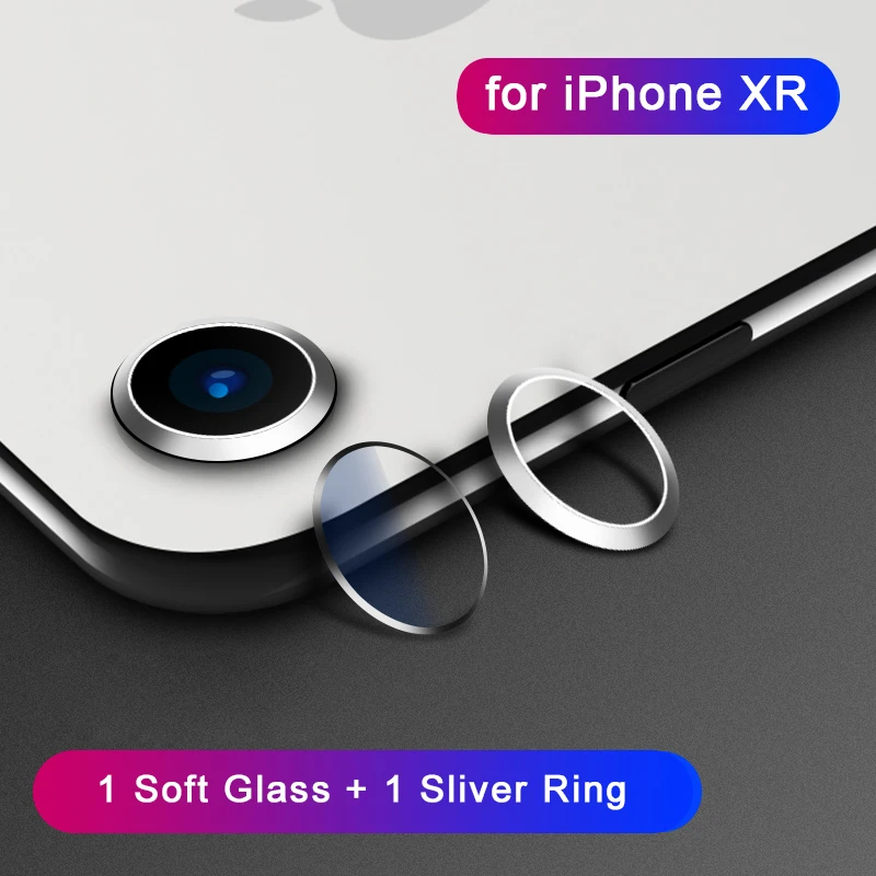 Silver for iPhone xr Защита объектива камеры для iPhone XS Max XR X S R 10 закаленное стекло на iPhone7 7 8 Plus X R задняя пленка для объектива+ Защитная бампер кольцо - Цвет: Silver for iPhone xr