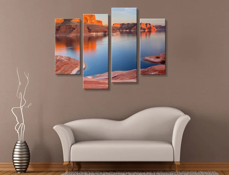Everfun искусство Unframed 4 Панель печатных Sunset Пейзаж холст картины|canvas painting|sunset landscape