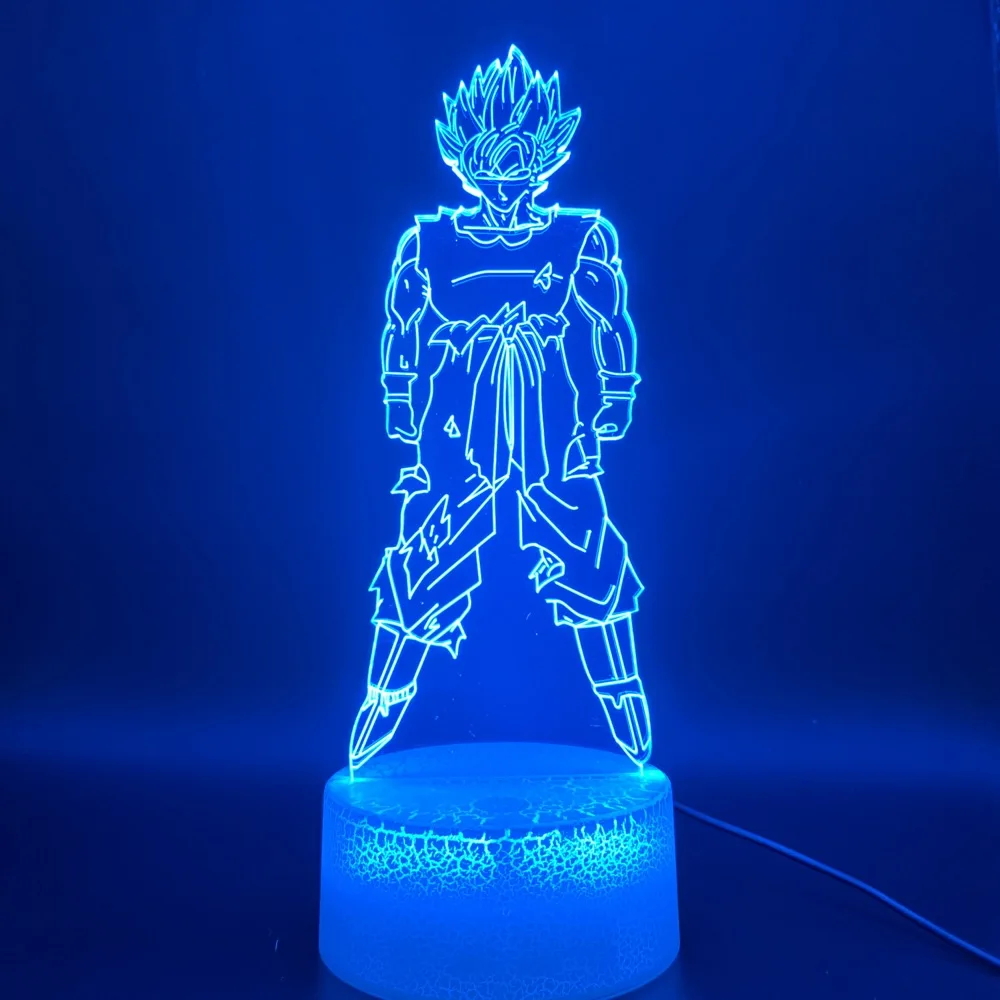 Потрясающая 3D иллюзия светодиодная Ночная лампа Dragon Ball Z Goku Super Saiyan фигурка офисная декоративная лампа подарок для детей - Испускаемый цвет: 7
