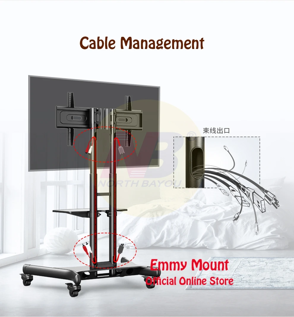 Супер качество 32 &quot 65&quot LED LCD TV Cart плоская панель плазменный Телевизор тележка с