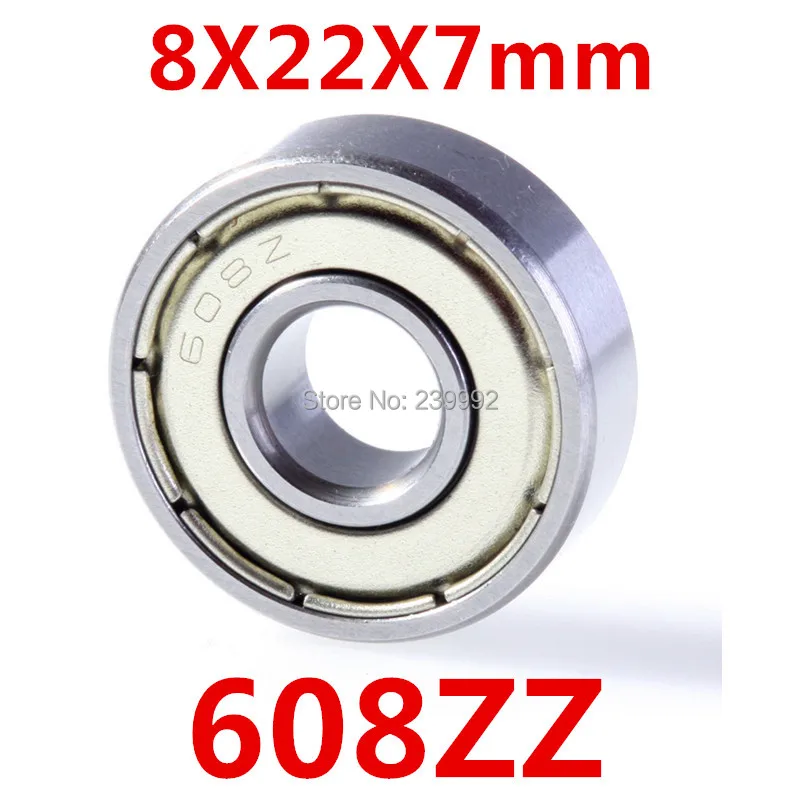 

50pcs/lot 608 608ZZ ABEC-5 8X22X7 608Z Miniatura Deep Groove Ball Bearing 608