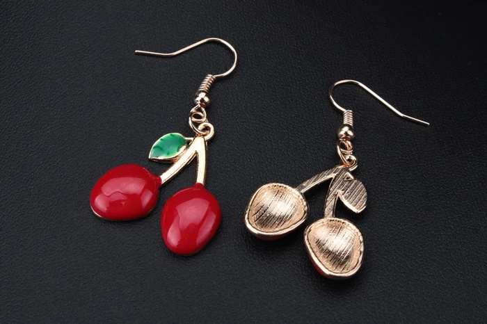 2021 новые модные прекрасные красные серьги-вишни милые вишневые дизайнерские