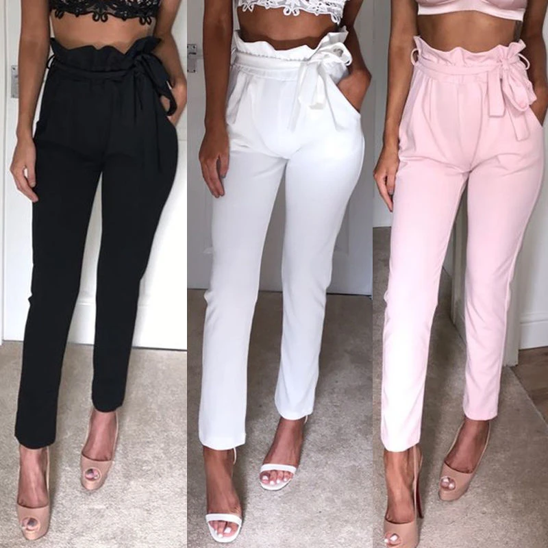 Fashion Summer Women Casual Sexy Solid High Waist Strappy Slim Skinny Leggings Stretchy Pants Jeggings Pencil New Arrival | Женская
