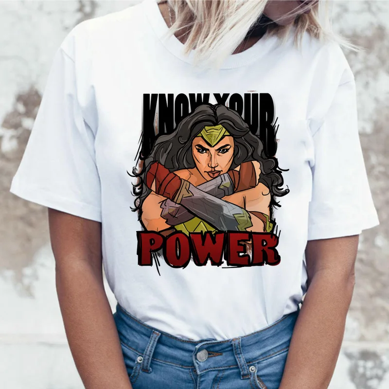 2723 Wonder Woman футболка ulzzang футболка женская футболка в стиле Харадзюку femme хип-хоп женский летний топ уличная одежда с рисунком - Цвет: 2723