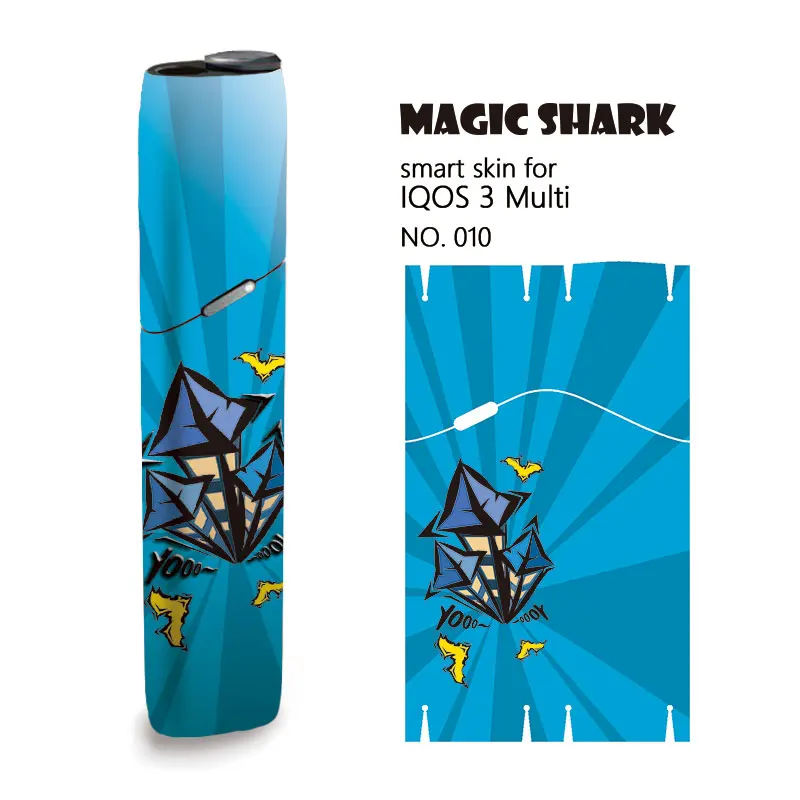 Волшебная Акула надгробия зомби призрак стерео пленка наклейка для IQOS 3 мульти покрытие ПВХ кожаный чехол декоративная Защитная Наклейка - Цвет: 010