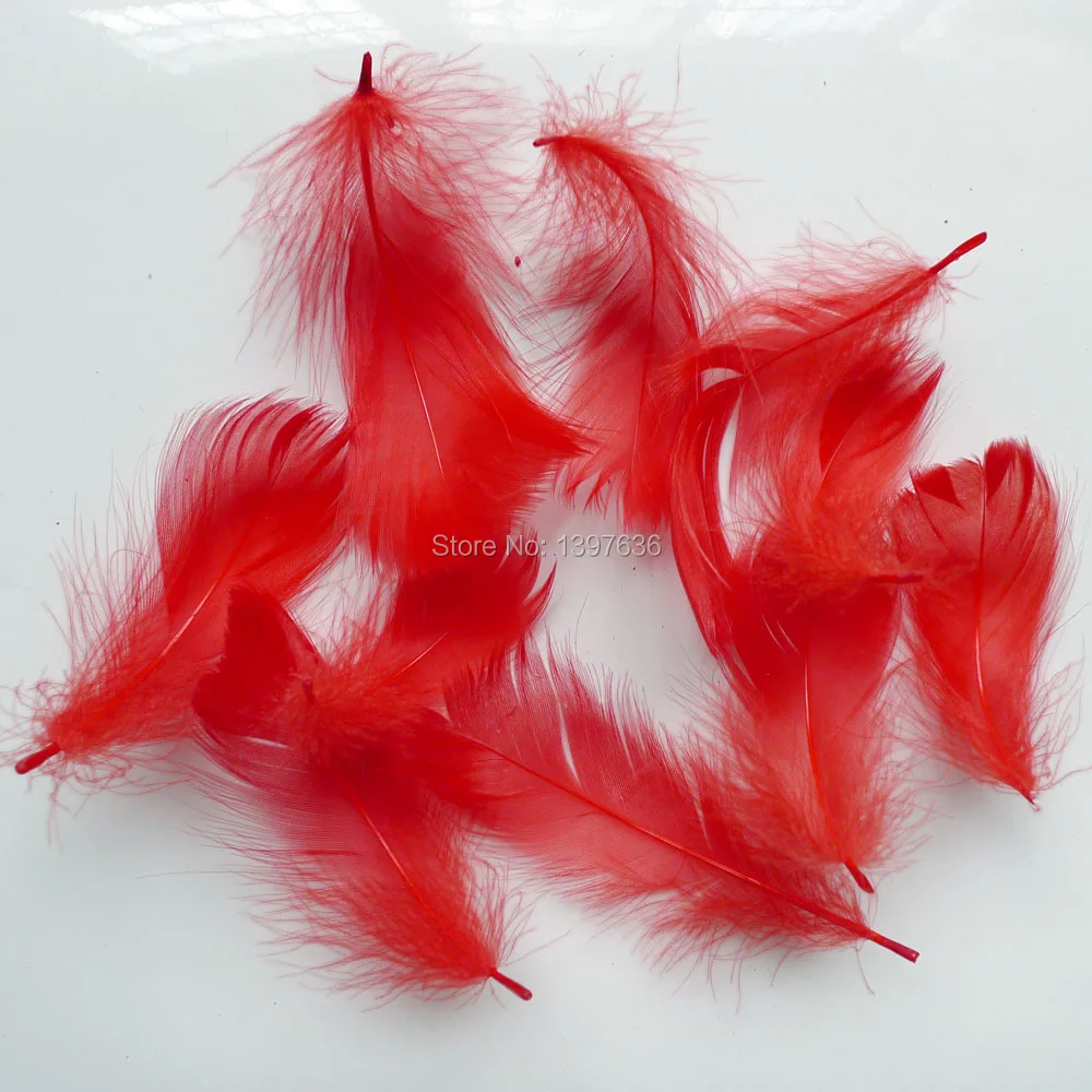

500Pcs red Fluffy 5-8cm/2-3" DIY Natural Fluffy goose Feathers home Christmas Cosplay decoration clothing shoes hat accessories