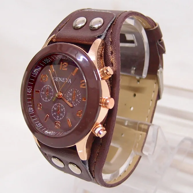Hot Sales Geneva Leather Watch Women Ladies Casual Dress Quartz Wristwatches Relogio Feminino GO041 | Наручные часы