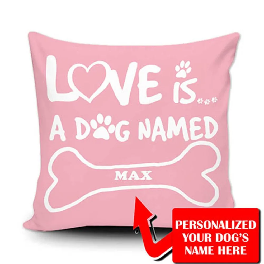 Персонализированные Наволочки с названием Love Is A Dog наволочки именем собаки на