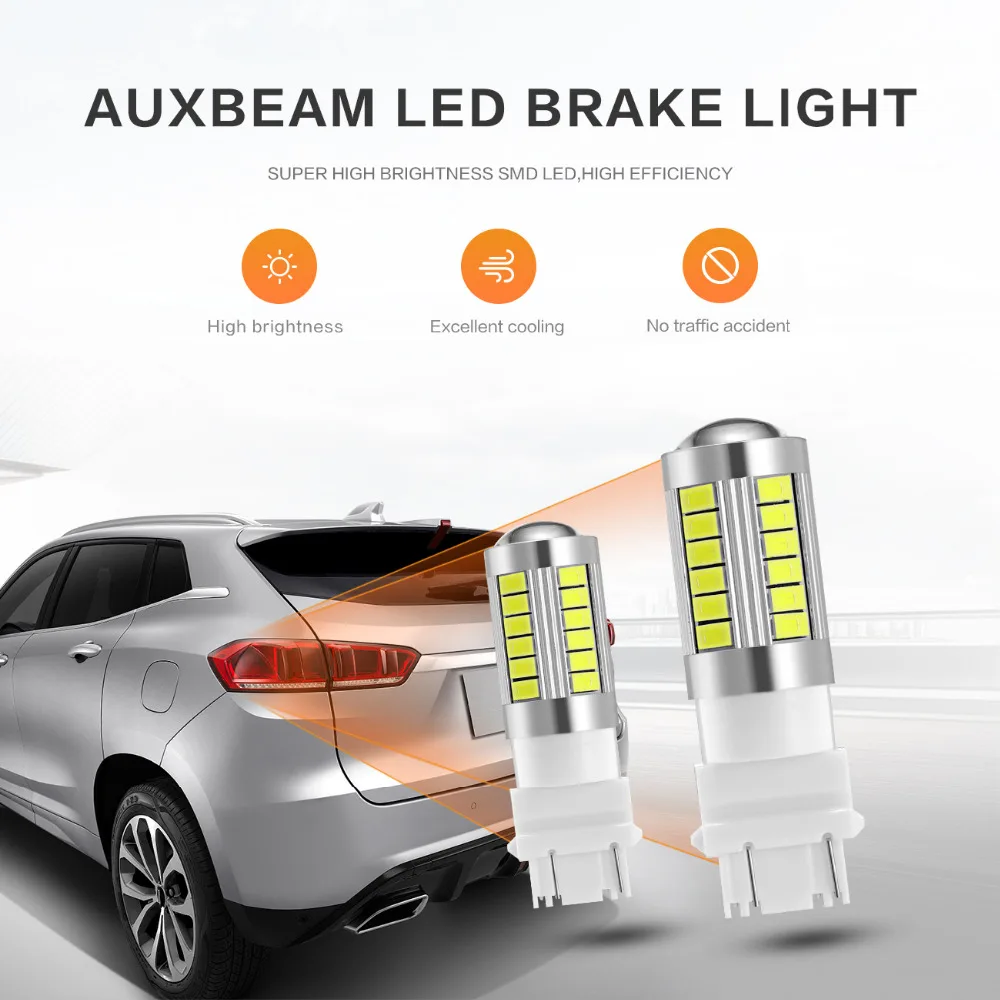 Oslamp 2 шт. T25 3157 P27/5 W Автомобильные светодиодные лампы на 12В 6000 K Авто Led лампочка указателя поворота светодиодный задний стоп-сигнал свет стоп-сигнал